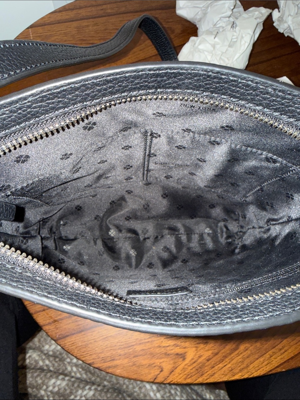 kate spade Black Pebbled Leather Messenger Crossbody - Picture 4 of 4